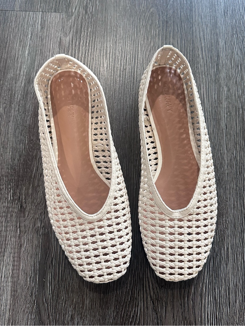 Gently Used , Lattice Old Navy Cream Ballet Flats, Sz 9 - Picture 3 of 4